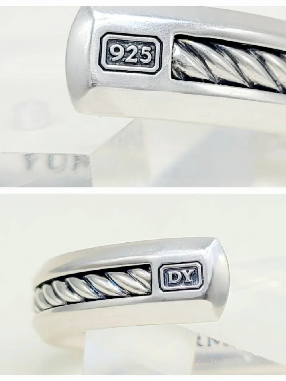 David Yurman Cable Inset Cuff Bracelet in Sterling Silver - Size X-Small - RARE